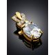 Shimmering Gilded Silver Crystal Pendant, image , picture 2