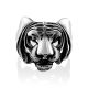 Bold Tiger Motif Silver Men's Ring, Ring Size: 12 / 21.5, image , picture 3
