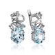 Intricate Design Silver Topaz Earrings, image 