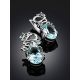 Intricate Design Silver Topaz Earrings, image , picture 2