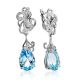 Shimmering Silver Topaz Drop Earrings, image 