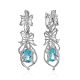 Exquisite Silver Topaz Dangle Earrings, image 