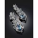 Exquisite Silver Topaz Dangle Earrings, image , picture 2