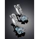 Chic Silver Topaz Floral Design Earrings, image , picture 2