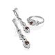 Vintage Style Silver Garnet Drop Earrings, image , picture 3