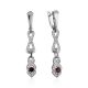 Vintage Style Silver Garnet Drop Earrings, image 