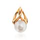 Chic Gilded Silver Cultivated Pearl Pendant, image 