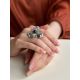 Fabulous  Floral Design Silver Pearl Ring, Ring Size: 6 / 16.5, image , picture 2