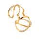 Criss Cross Design Gilded Silver Crystal Ring, Ring Size: 7 / 17.5, image 