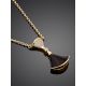 Flamboyant Design Gilded Silver Amber Necklace, Length: 50, image , picture 2