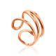 Triple Band Rose Plated Silver Ring The ICONIC, Ring Size: Adjustable, image 