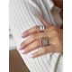 Geometric Multiband Silver Crystal Ring, Ring Size: 8 / 18, image , picture 4