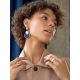Fabulous Silver Dangle Earrings With Denim And Nacre, image , picture 5