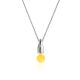 Chic Silver Amber Pendant Necklace The Palazzo, image 