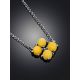 Simplistic Design Silver Amber Necklace The Supreme, Length: 46, image , picture 2
