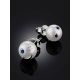 Cute Celestial Design Pearl Stud Earrings, image , picture 2