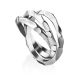 Текстурное тройное кольцо из серебра Liquid, Ring Size: 6 / 16.5, image 