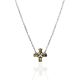 Chic Cross Motif Silver Amber Necklace The Supreme, Length: 49, image 