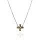 Chic Cross Motif Silver Amber Necklace The Supreme, Length: 49, image 