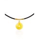 Stylish Natural Amber Pendant Necklace, Length: 40, image 