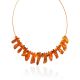 Ethnic Style Cognac Tone Amber Necklace, Length: 40, image 