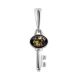 Cute Silver Amber Key Pendant, image 