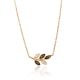 Floral Design Silver Amber Necklace With Crystals, Length: 49, image 