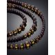 Ultra Long Faceted Amber Beaded Necklace, image , picture 2