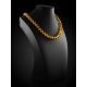 Glistening Faceted Amber Beaded Necklace, Length: 51, image , picture 2