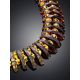Luminous Mix Tone Amber Necklace, Length: 46, image , picture 2
