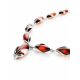 Classic Design Silver Amber Necklace, Length: 46, image , picture 3