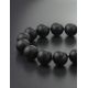Fabulous Black Amber Beaded Necklace The Cuba, Length: 53, image , picture 3