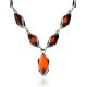 Classic Design Silver Amber Necklace, Length: 46, image 