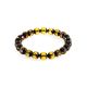 Faceted Green Amber Beaded Bracelet, Length: 17, image 