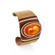 Safari Style Leather Amber Cuff Bracelet The Nefertiti, image 