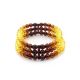 Fashionable Two Tone Amber Bracelet, Length: 17, image 