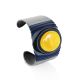 Blue Leather Amber Cuff Bracelet The Nefertiti, image 