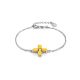 Cross Motif Silver Amber Chain Bracelet The Supreme, Length: 16, image 
