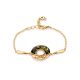 Chic Gold Plated Silver Amber Chain Bracelet, Length: 16, image 