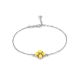 Refined Silver Amber Chain Bracelet, Length: 16, image 
