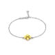 Refined Silver Amber Chain Bracelet, Length: 16, image 