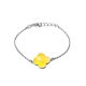 Clover Motif Silver Amber Chain Bracelet The Monaco, Length: 16, image 