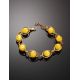 Gold Plated Bracelet With Honey Amber The Algeria, image , picture 2