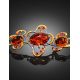 Gold Plated Bracelet With Cognac Amber And Crystals The Pompadour, image , picture 2