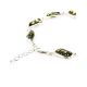 Silver Link Bracelet With Green Amber, image , picture 2