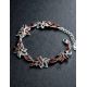 Floral Silver Bracelet With Cognac Amber The Verbena, image , picture 2