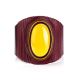 Dark Leather Cuff Bracelet With Honey Amber The Nefertiti, image , picture 3