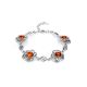 Filigree Silver Bracelet With Cognac Amber The Tivoli, image 
