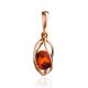 Gold-Plated Pendant With Cognac Amber The Algeria, image 