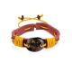 Leather Tie Bracelet With Green Amber The Copacabana, image 